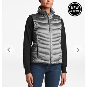 Shiny Gray The North Face Puffer Vest